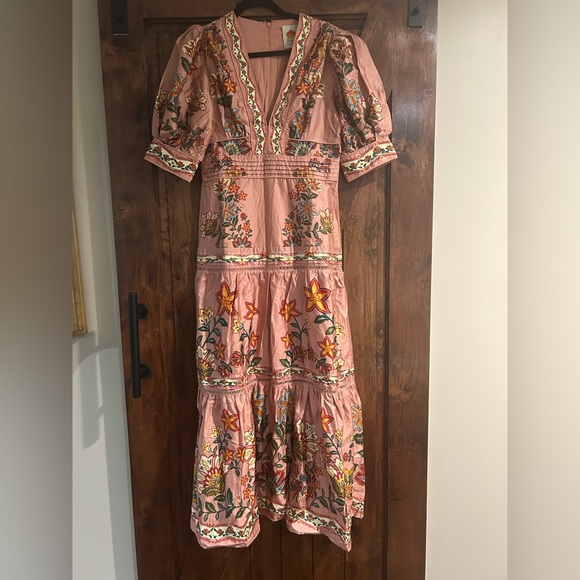 FARM Rio Pink Garden Delight Short Sleeve Maxi Dress - Picture 10 of 11